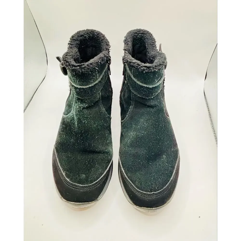 the Easy Spirit Elk Women's Water Resistant Black suede leather ankle boots 8.5W